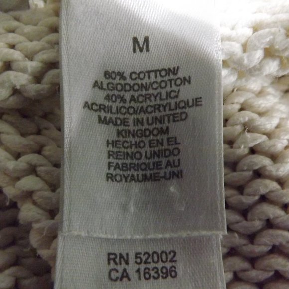 Liz Claiborne Off-White Cotton Knit Sweater M - Picture 15 of 16